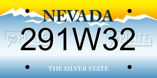 291W32 Nevada License Plate