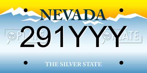 291YYY Nevada License Plate