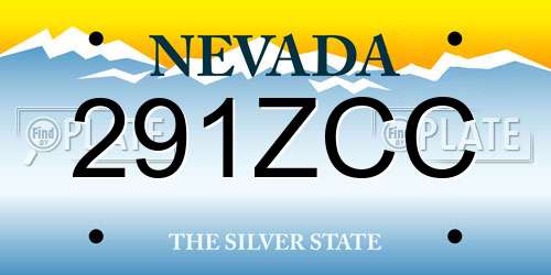 291ZCC Nevada License Plate