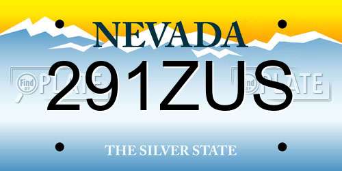 291ZUS Nevada License Plate