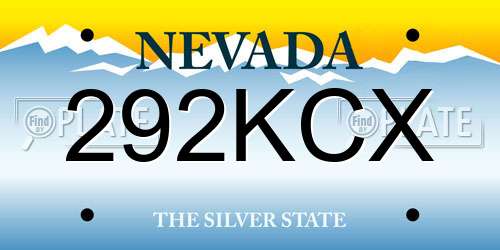 292KCX Nevada License Plate
