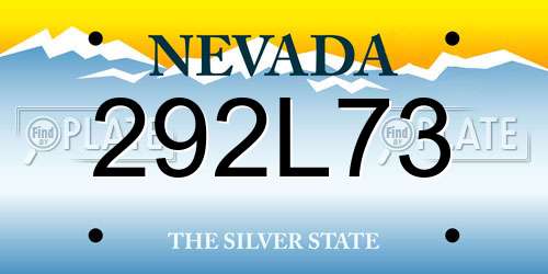 292L73 Nevada License Plate