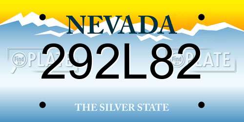 292L82 Nevada License Plate