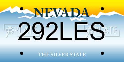 292LES Nevada License Plate