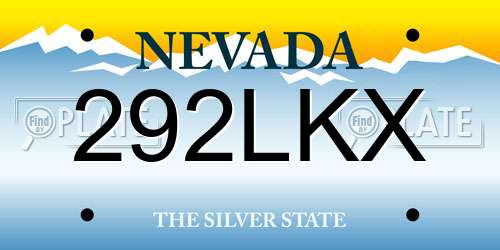 292LKX Nevada License Plate