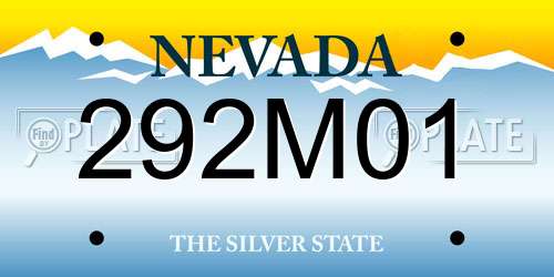 292M01 Nevada License Plate
