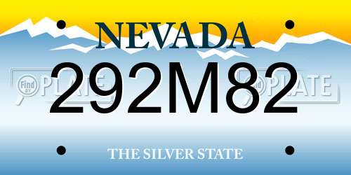 292M82 Nevada License Plate
