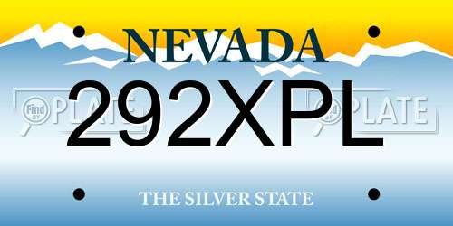 292XPL Nevada License Plate
