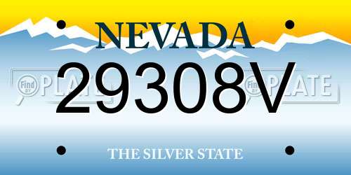 29308V Nevada License Plate