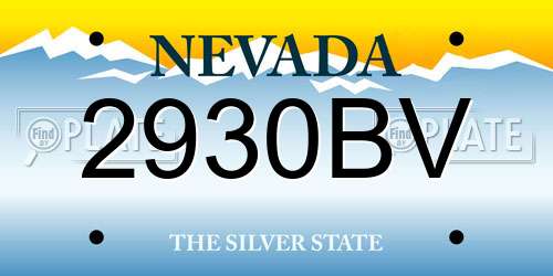 2930BV Nevada License Plate