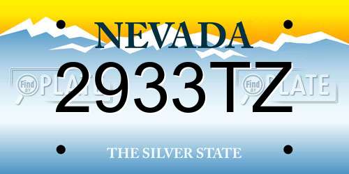 2933TZ Nevada License Plate
