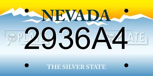 2936A4 Nevada License Plate