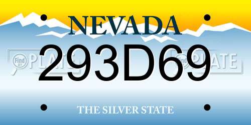 293D69 Nevada License Plate