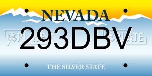 293DBV Nevada License Plate