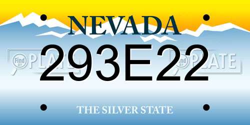293E22 Nevada License Plate