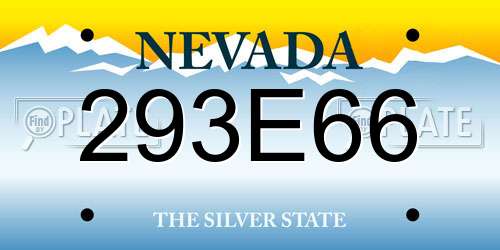 293E66 Nevada License Plate