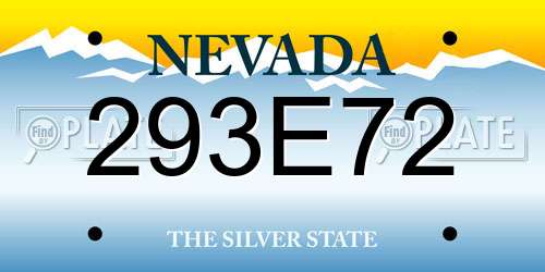 293E72 Nevada License Plate