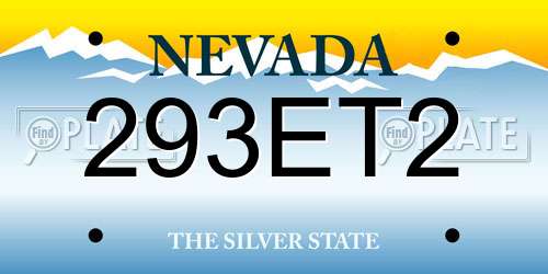 293ET2 Nevada License Plate