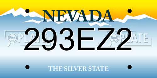 293EZ2 Nevada License Plate