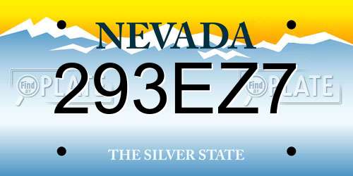 293EZ7 Nevada License Plate
