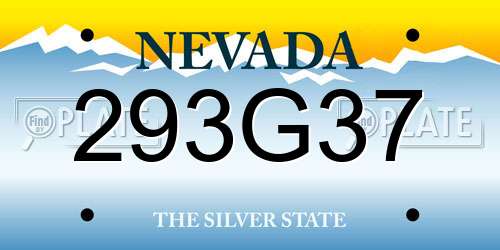 293G37 Nevada License Plate