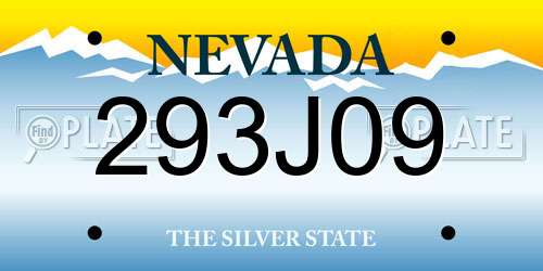 293J09 Nevada License Plate