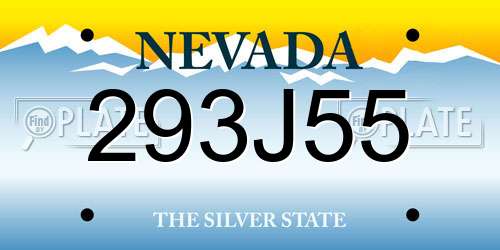293J55 Nevada License Plate