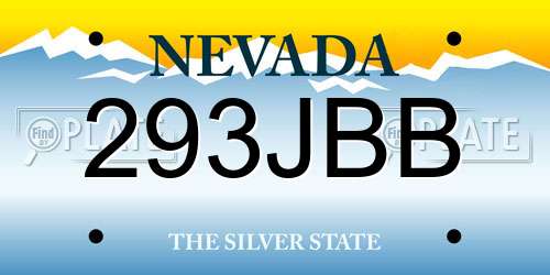 293JBB Nevada License Plate