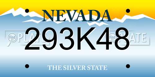293K48 Nevada License Plate