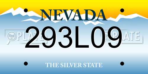 293L09 Nevada License Plate