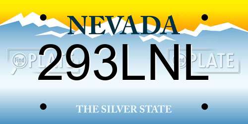 293LNL Nevada License Plate