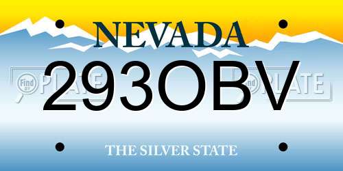 293OBV Nevada License Plate
