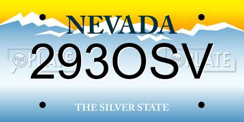 293OSV Nevada License Plate
