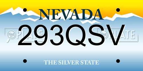 293QSV Nevada License Plate