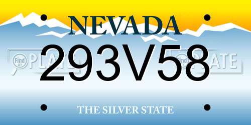 293V58 Nevada License Plate