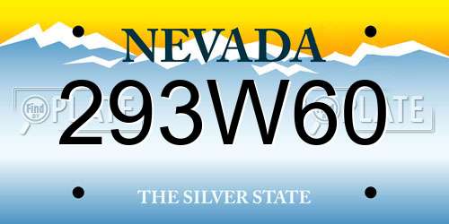 293W60 Nevada License Plate