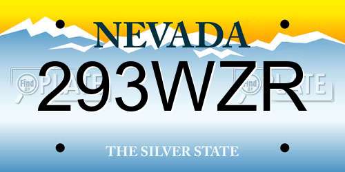 293WZR Nevada License Plate