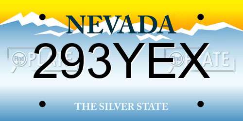 293YEX Nevada License Plate