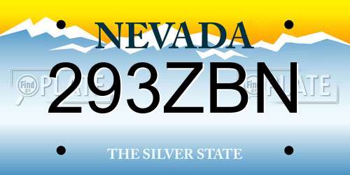 293ZBN Nevada License Plate