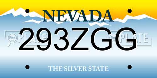 293ZGG Nevada License Plate