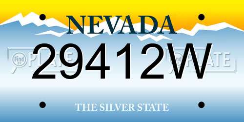 29412W Nevada License Plate