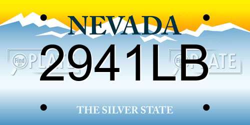 2941LB Nevada License Plate