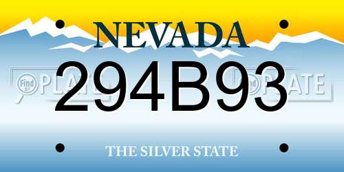 294B93 Nevada License Plate