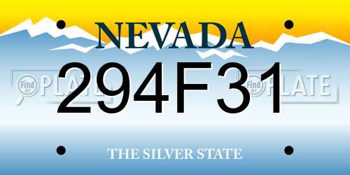 294F31 Nevada License Plate