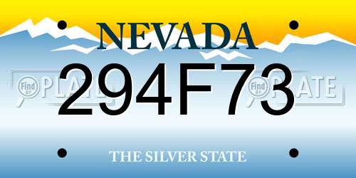 294F73 Nevada License Plate