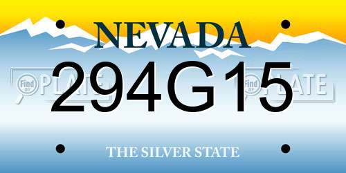 294G15 Nevada License Plate