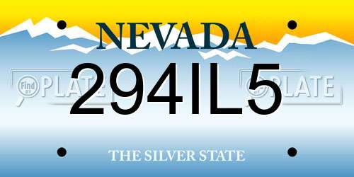 294IL5 Nevada License Plate