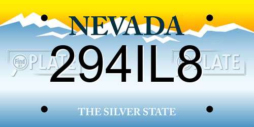 294IL8 Nevada License Plate