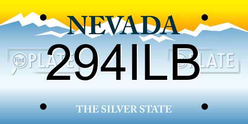 294ILB Nevada License Plate