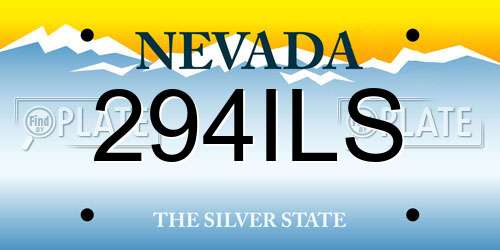 294ILS Nevada License Plate